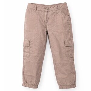 LOFT Outlet Women's High-Rise Cargo Capri Joggers Light Pink Size 12 Crop Pants